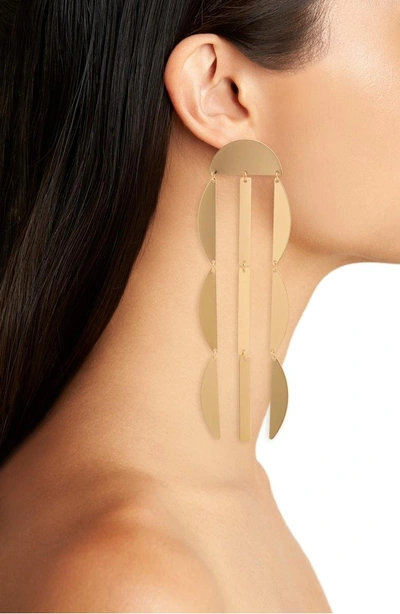 Shop Panacea Linear Crescent Earrings In Gold