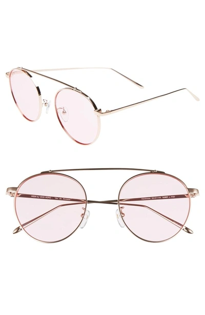 Shop Vedi Vero 53mm Round Sunglasses In Rosegld/pink