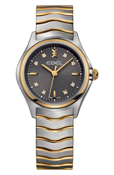 Shop Ebel Wave Bracelet Watch, 30mm In Silver/ Anthracite/ Gold