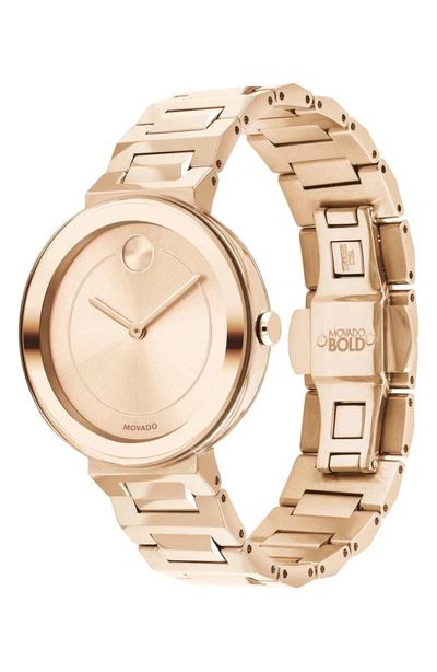 Shop Movado Bold Refined Bracelet Watch, 34mm In Carnation