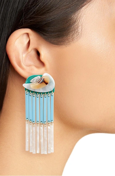 Shop Lele Sadoughi Parrot Beaded Drop Earrings In Turquoise
