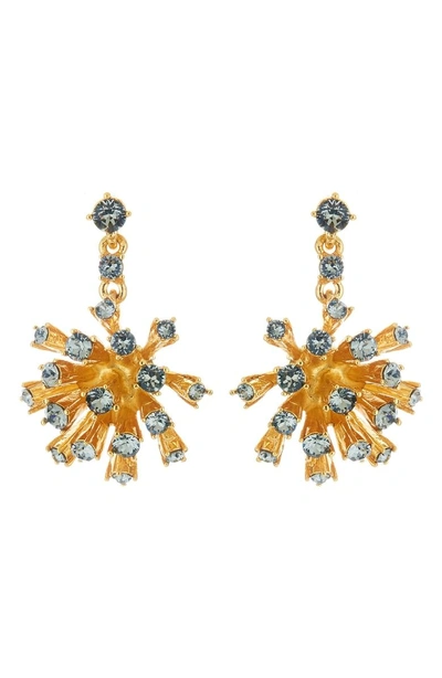 Shop Oscar De La Renta Crystal Dandelion Drop Earrings In Black Diamond