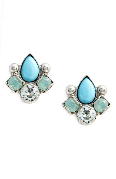 Shop Sorrelli Buzzworthy Earrings In Blue-green