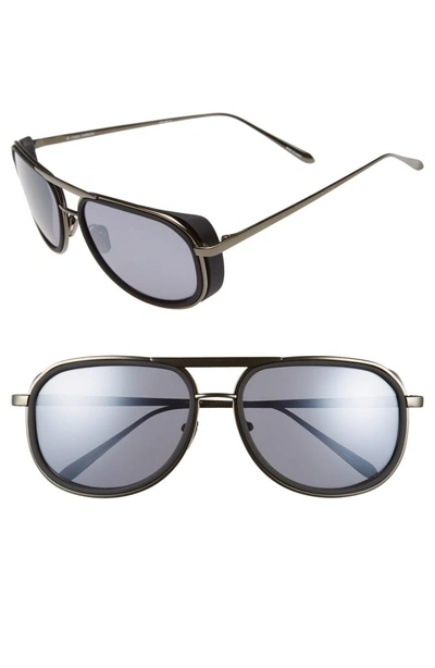 Shop Linda Farrow 58mm Sunglasses - Black/ Matte Silver