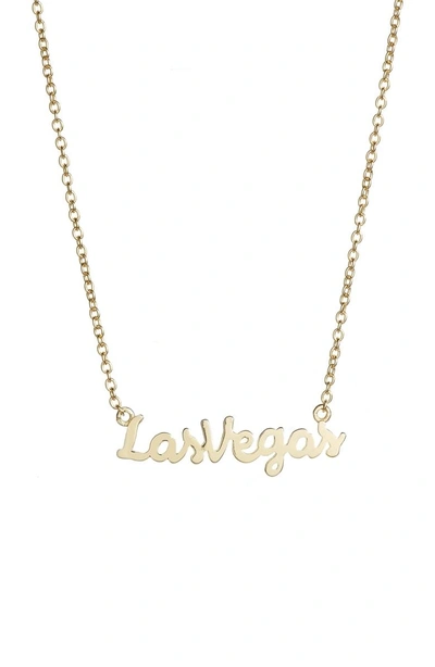 Shop Argento Vivo Script Las Vegas Pendant Necklace In Las Vegas - Gold