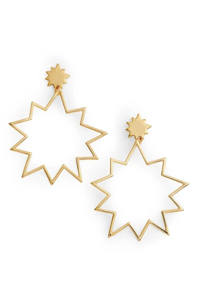 Shop Rebecca Minkoff Open Cut Pow Earrings In Gold
