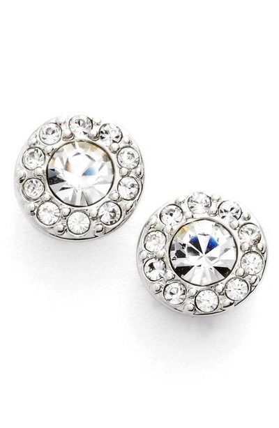 Shop Givenchy Small Crystal Stud Earrings In Silver
