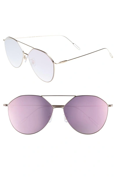 Shop Vedi Vero 55mm Metal Aviator Sunglasses - Gold /pink Mirror