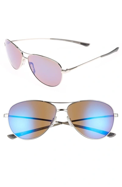 Shop Smith 'langley' 60mm Aviator Sunglasses - Silver/ Blue