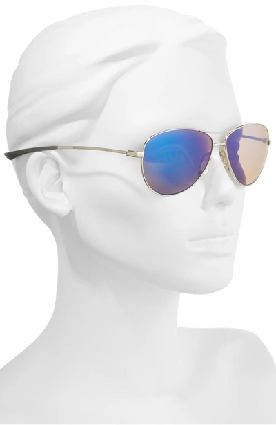 Shop Smith 'langley' 60mm Aviator Sunglasses - Silver/ Blue