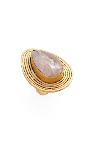 Shop Elise M Narita Tourmaline Ring In Gold/ Pink Quartz