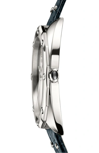 Shop Versace Shadov Snakeskin Leather Strap Watch, 38mm In Black/ Silver