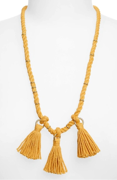 Shop Madewell Rope & Tassel Necklace In Nectar Gold