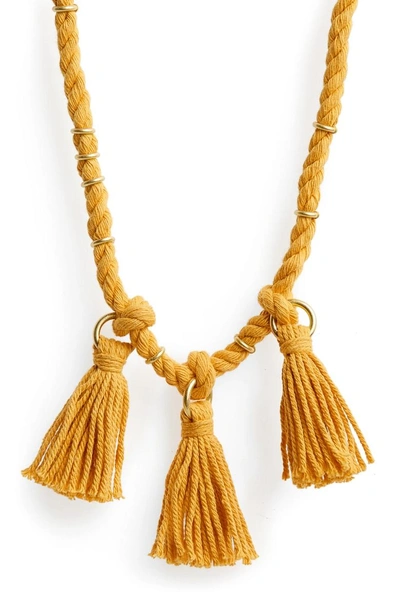 Shop Madewell Rope & Tassel Necklace In Nectar Gold