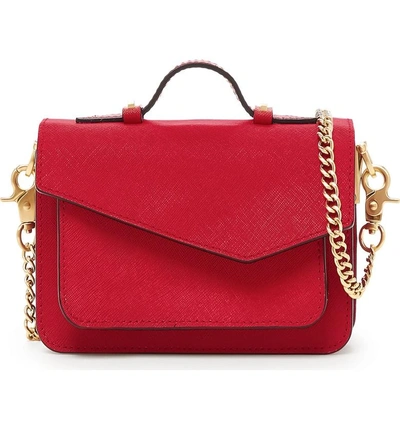 Shop Botkier Mini Cobble Hill Calfskin Leather Crossbody Bag - Red In Poppy