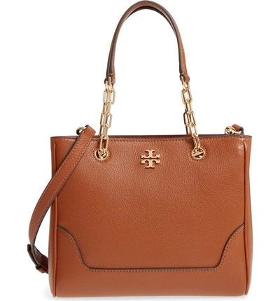 Shop Tory Burch Small Marsden Leather Tote - Brown In Nut