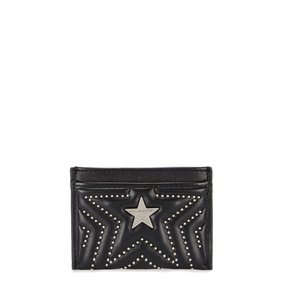 Shop Stella Mccartney Studded Faux Leather Card Holder In Black