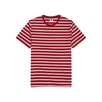 Shop Nn07 Badan Striped Cotton T-shirt In Red