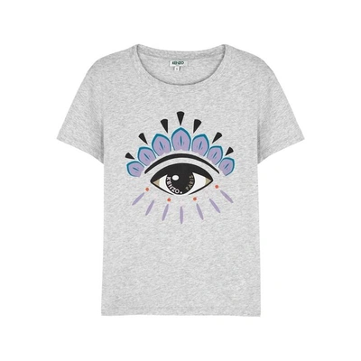 Shop Kenzo Grey Eye-print Cotton T-shirt