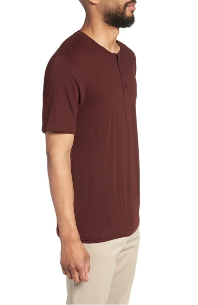 Shop Vince Layered Henley T-shirt In Black Cherry