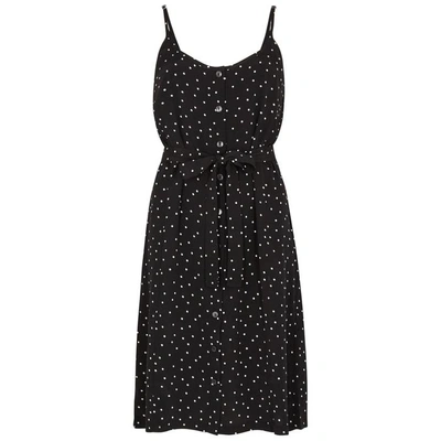 Shop Gestuz Harper Polka-dot Mini Dress In Black
