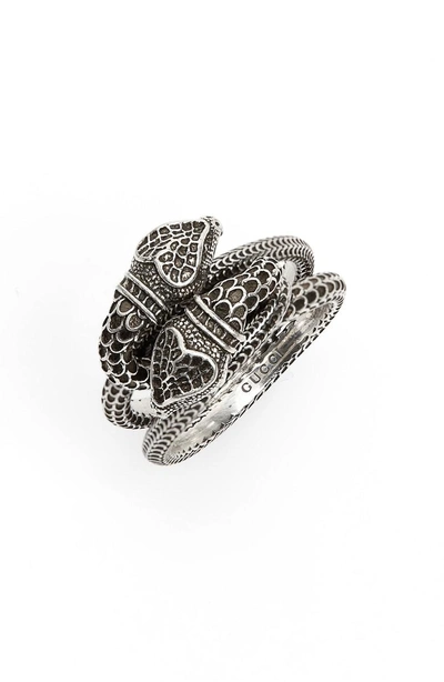 Shop Gucci Snake Ring In Silver