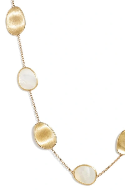 Marco Bicego 18k Yellow Gold Lunaria Mother-of-pearl Long Necklace, 36 In White Mother Of Pearl