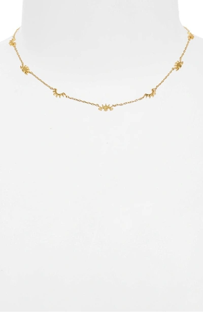 Shop Madewell Eye Charm Necklace In Vintage Gold