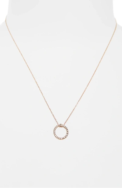 Roberto Coin Diamond Circle Pendant Necklace In Rose Gold