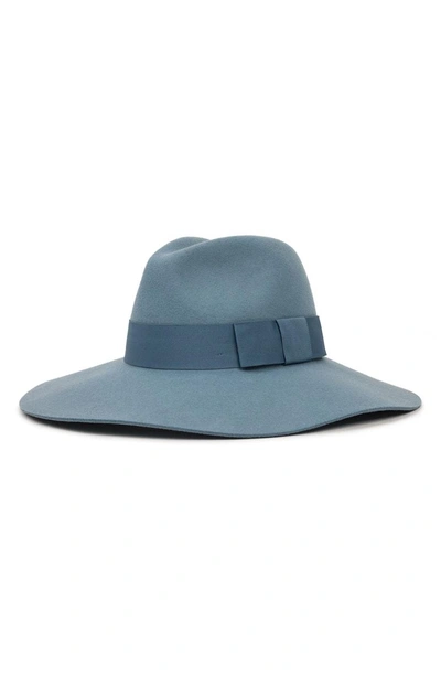 Shop Brixton 'piper' Floppy Wool Hat - Blue In Smoke Blue
