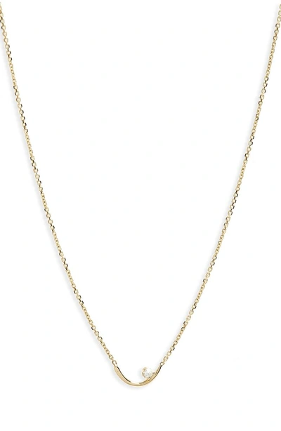Shop Wwake Arc Lineage Necklace In 14k Gold Chain/ White Diamond
