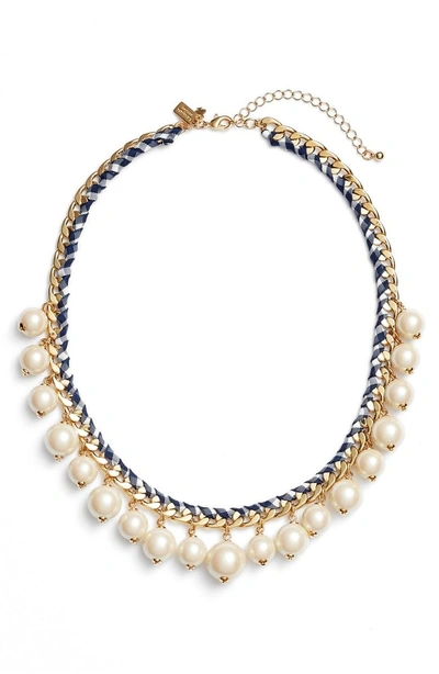 Shop Kate Spade Pretty Pearly Imitation Pearl Necklace In Navy Multi