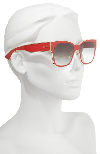 Shop Moschino 55mm Cat Eye Sunglasses - Red