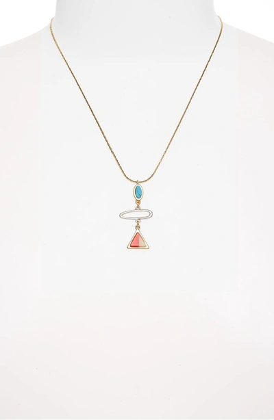 Shop Madewell Stone Inlay Pendant Necklace In Vintage Gold