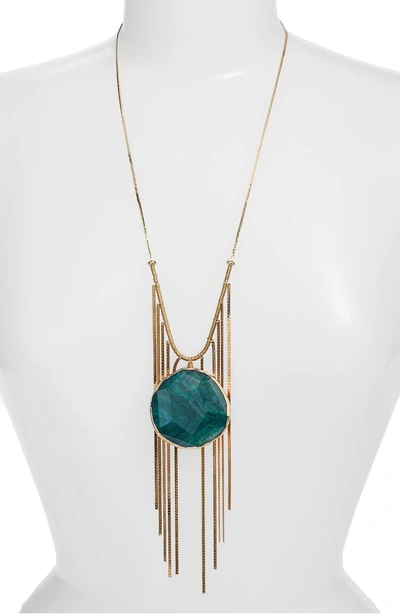 Shop Serefina Agate Pendant Necklace In Green