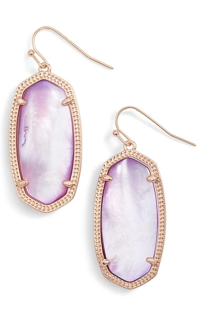 Shop Kendra Scott Elle Drop Earrings In Lilac Mop/ Rose Gold