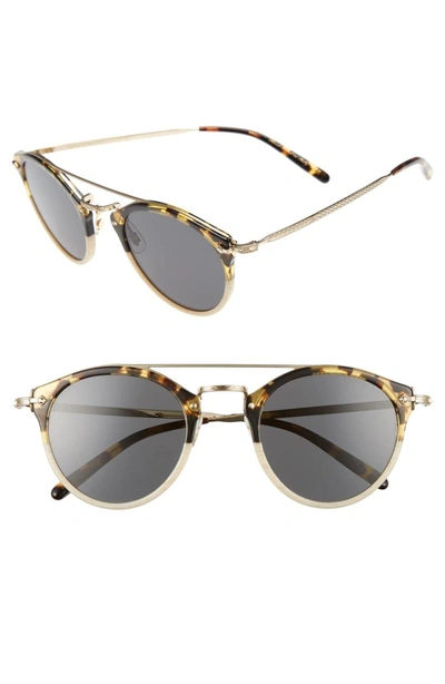 Shop Oliver Peoples Remick 50mm Brow Bar Sunglasses - Beige/ Grey