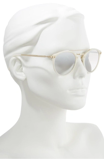 Shop Oliver Peoples Remick 50mm Brow Bar Sunglasses - Ecru/ Gold