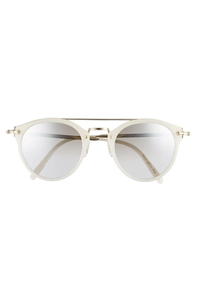 Shop Oliver Peoples Remick 50mm Brow Bar Sunglasses - Ecru/ Gold