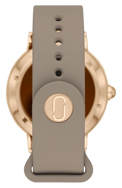 Shop Marc Jacobs Riley Silcone Strap Smart Watch, 44mm In Taupe/ Rose Gold