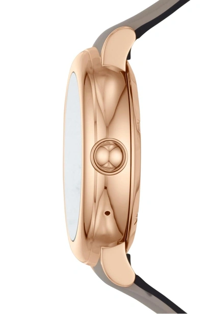 Shop Marc Jacobs Riley Silcone Strap Smart Watch, 44mm In Taupe/ Rose Gold