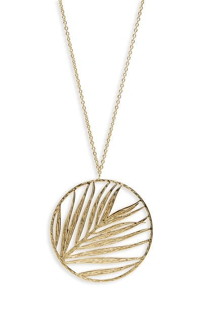 Shop Gorjana Palm Pendant Adjustable Necklace In Gold