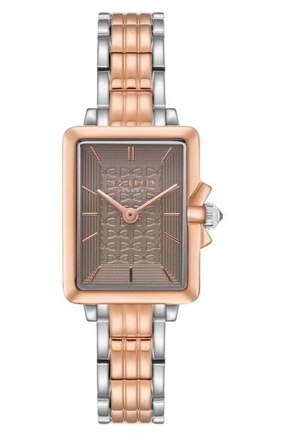 Shop Ted Baker Tess Bracelet Watch, 20mm In Silver/ Grey/ Rose Gold
