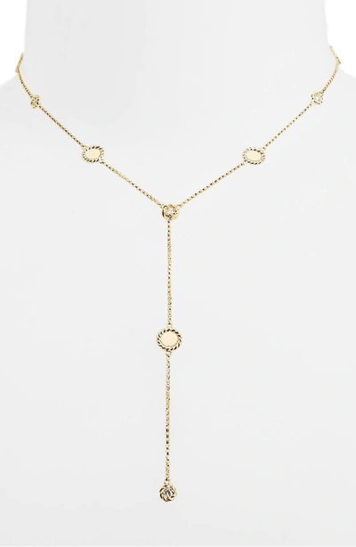 Shop Roberto Coin New Barocco Diamond Y-necklace In Yellow Gold