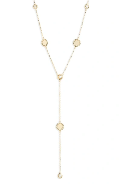 Shop Roberto Coin New Barocco Diamond Y-necklace In Yellow Gold