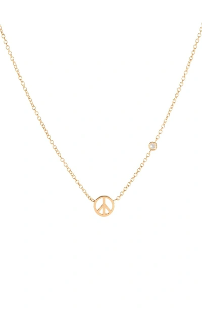 Shop Shy By Se Peace Sign Necklace In Gold