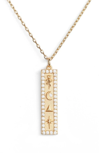 Shop Lulu Dk X We Wore What Vertical Bar Pendant Necklace In Gold