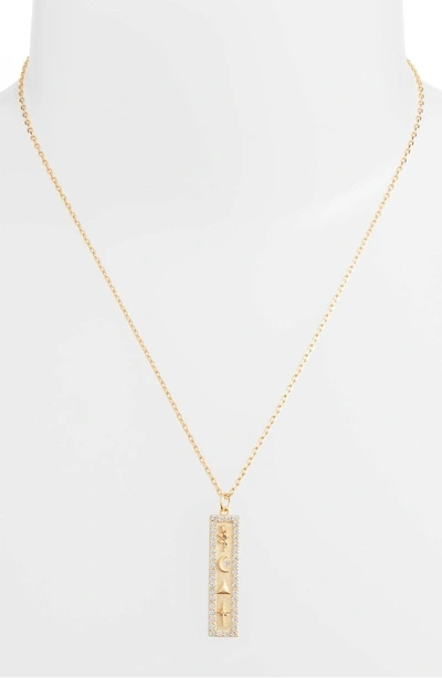 Shop Lulu Dk X We Wore What Vertical Bar Pendant Necklace In Gold