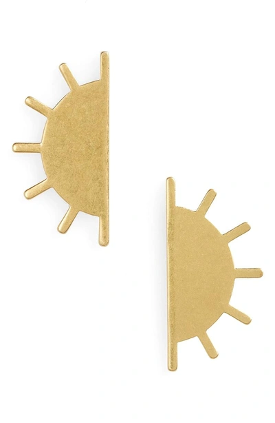 Shop Madewell Sunset Post Earrings In Vintage Gold