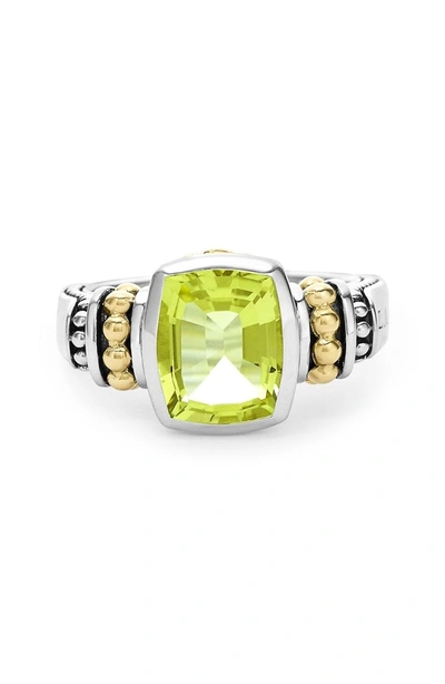 Shop Lagos 'caviar Color' Small Semiprecious Stone Ring In Green Quartz